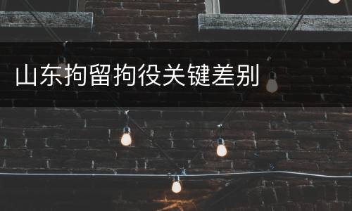 山东拘留拘役关键差别