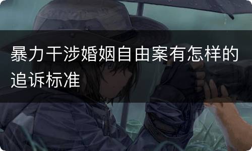 暴力干涉婚姻自由案有怎样的追诉标准