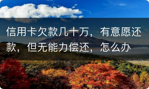 信用卡欠款几十万，有意愿还款，但无能力偿还，怎么办