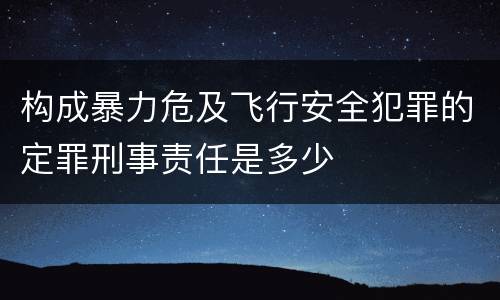 构成暴力危及飞行安全犯罪的定罪刑事责任是多少
