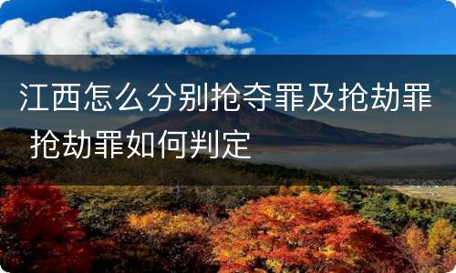江西怎么分别抢夺罪及抢劫罪 抢劫罪如何判定