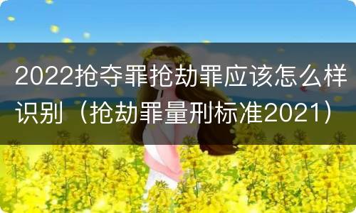 2022抢夺罪抢劫罪应该怎么样识别（抢劫罪量刑标准2021）