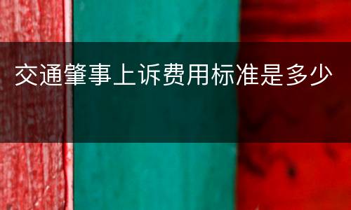 交通肇事上诉费用标准是多少