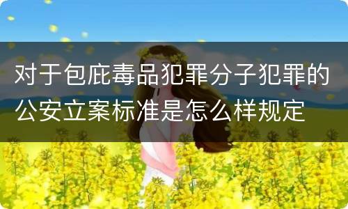 对于包庇毒品犯罪分子犯罪的公安立案标准是怎么样规定