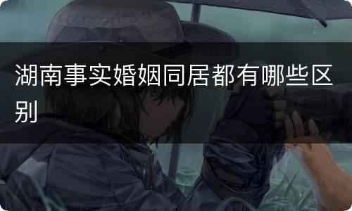 湖南事实婚姻同居都有哪些区别