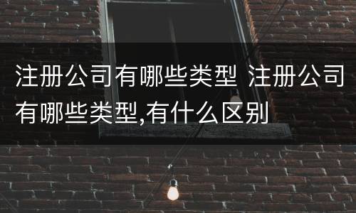 注册公司有哪些类型 注册公司有哪些类型,有什么区别
