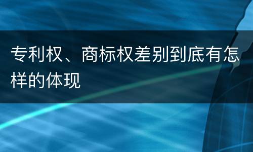专利权、商标权差别到底有怎样的体现