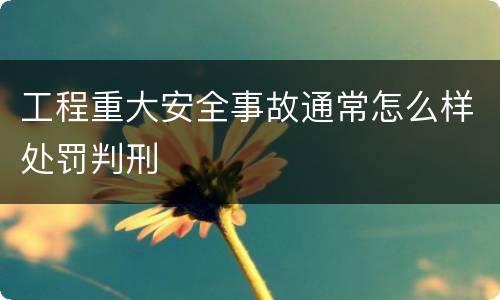 工程重大安全事故通常怎么样处罚判刑