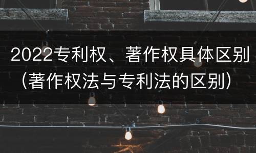 2022专利权、著作权具体区别（著作权法与专利法的区别）