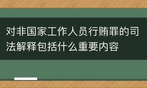 对非国家工作人员行贿罪的司法解释包括什么重要内容