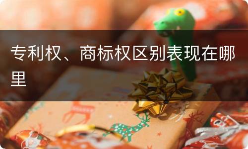 专利权、商标权区别表现在哪里