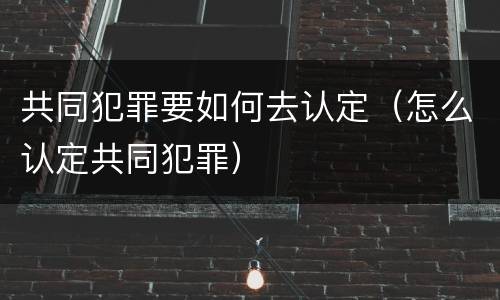 共同犯罪要如何去认定（怎么认定共同犯罪）