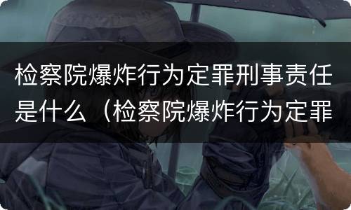 检察院爆炸行为定罪刑事责任是什么（检察院爆炸行为定罪刑事责任是什么）