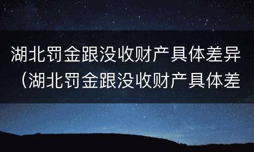湖北罚金跟没收财产具体差异（湖北罚金跟没收财产具体差异多少）