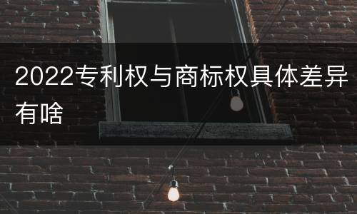 2022专利权与商标权具体差异有啥