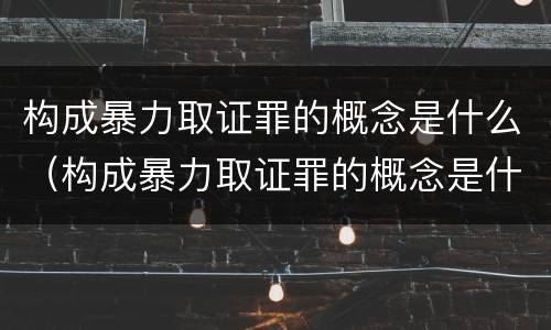 构成暴力取证罪的概念是什么（构成暴力取证罪的概念是什么）
