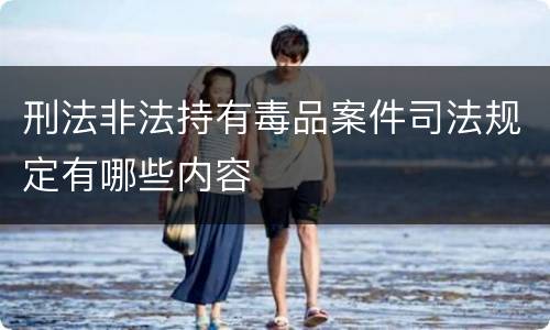 刑法非法持有毒品案件司法规定有哪些内容