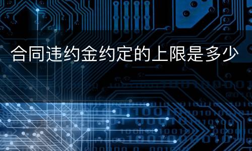 合同违约金约定的上限是多少