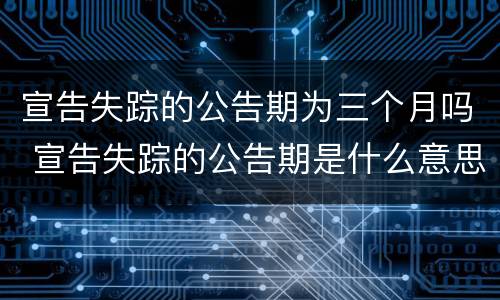 宣告失踪的公告期为三个月吗 宣告失踪的公告期是什么意思