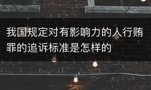 我国规定对有影响力的人行贿罪的追诉标准是怎样的