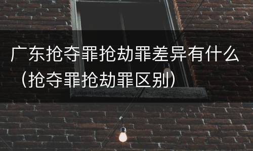 广东抢夺罪抢劫罪差异有什么（抢夺罪抢劫罪区别）