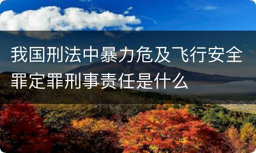 我国刑法中暴力危及飞行安全罪定罪刑事责任是什么