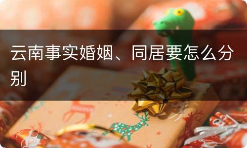 云南事实婚姻、同居要怎么分别