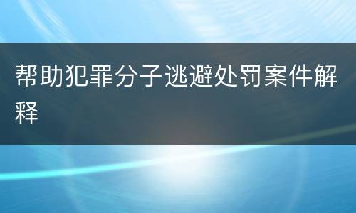 帮助犯罪分子逃避处罚案件解释