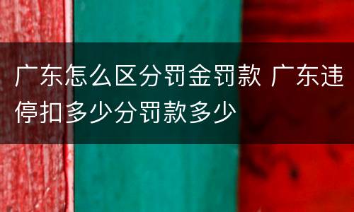 广东怎么区分罚金罚款 广东违停扣多少分罚款多少