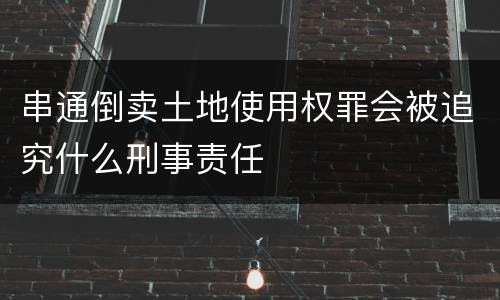 串通倒卖土地使用权罪会被追究什么刑事责任