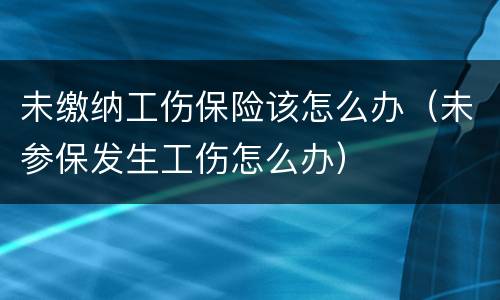 未缴纳工伤保险该怎么办（未参保发生工伤怎么办）