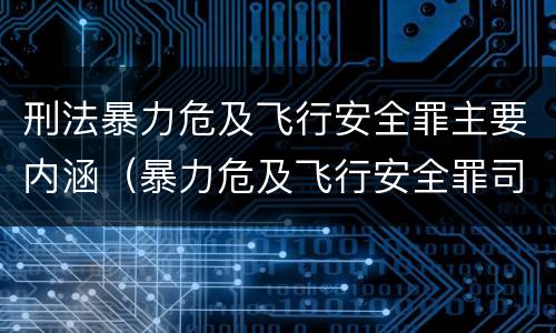 刑法暴力危及飞行安全罪主要内涵（暴力危及飞行安全罪司法解释）