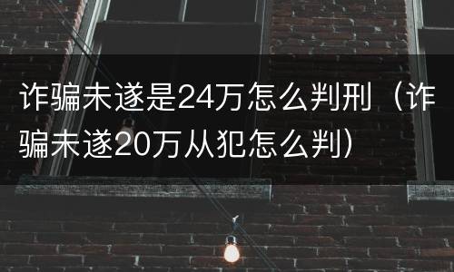 诈骗未遂是24万怎么判刑（诈骗未遂20万从犯怎么判）
