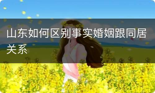 山东如何区别事实婚姻跟同居关系