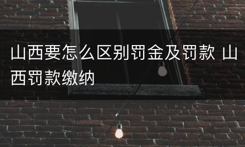 山西要怎么区别罚金及罚款 山西罚款缴纳