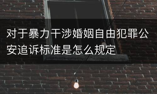 对于暴力干涉婚姻自由犯罪公安追诉标准是怎么规定