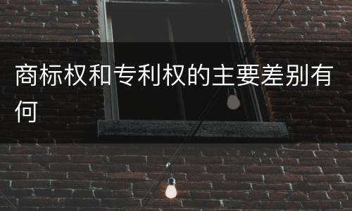 商标权和专利权的主要差别有何