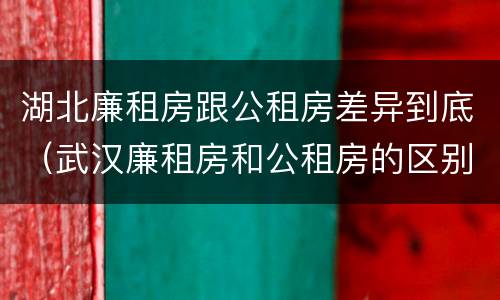 湖北廉租房跟公租房差异到底（武汉廉租房和公租房的区别）