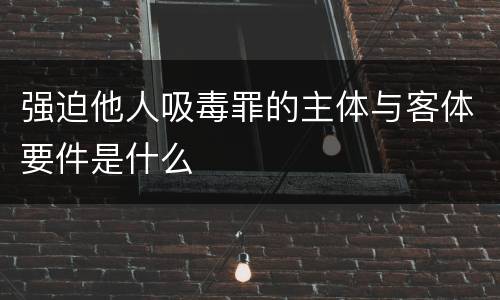 强迫他人吸毒罪的主体与客体要件是什么