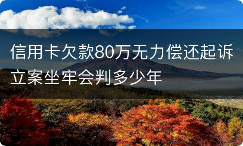 信用卡欠款80万无力偿还起诉立案坐牢会判多少年