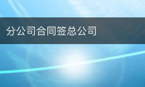 分公司合同签总公司