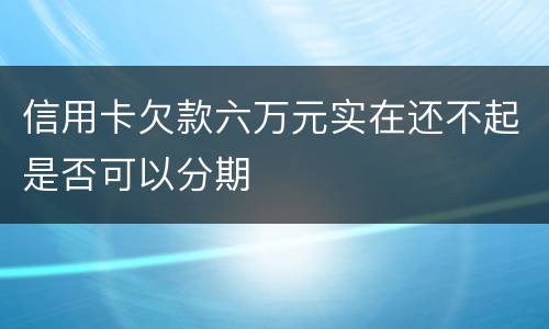 信用卡欠款六万元实在还不起是否可以分期