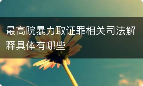最高院暴力取证罪相关司法解释具体有哪些