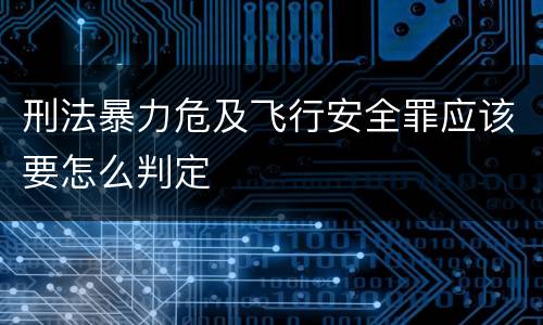 刑法暴力危及飞行安全罪应该要怎么判定