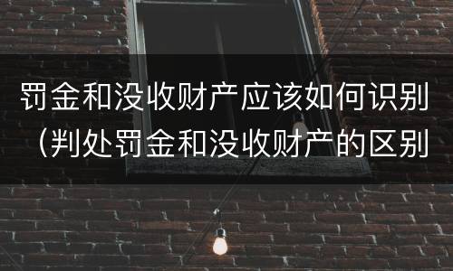 罚金和没收财产应该如何识别（判处罚金和没收财产的区别）