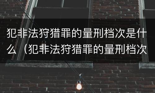 犯非法狩猎罪的量刑档次是什么（犯非法狩猎罪的量刑档次是什么）