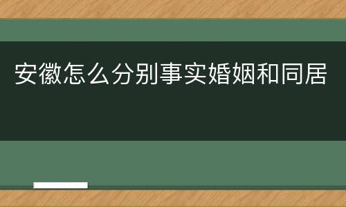 安徽怎么分别事实婚姻和同居
