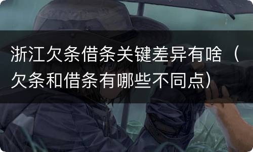 浙江欠条借条关键差异有啥（欠条和借条有哪些不同点）