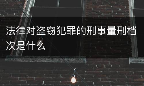 法律对盗窃犯罪的刑事量刑档次是什么