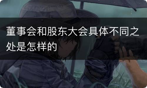 董事会和股东大会具体不同之处是怎样的